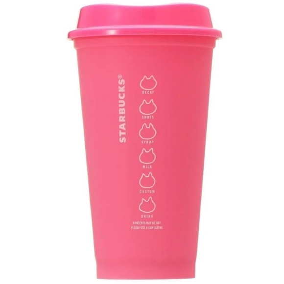 Starbucks Japan 2023 Halloween Pink Reusable Cup w/Drink Stopper - Picture 4 of 9